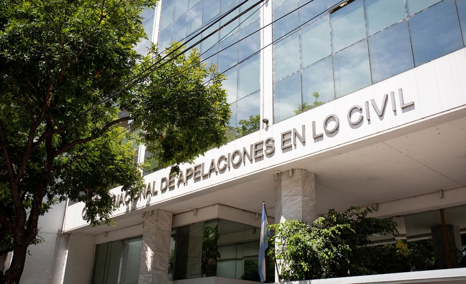 Fachada del edificio de la Cámara Nacional de Apelaciones en lo Civil.