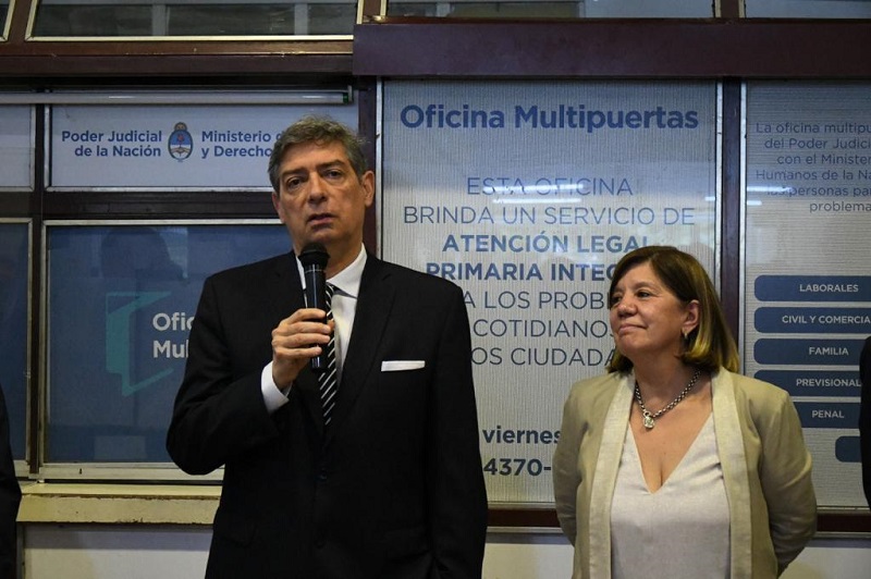 El presidente de la Corte Suprema de Justicia de la Nación y el Consejo de la Magistratura, Horacio Rosatti, y la jueza de Cámara María Isabel Benavente