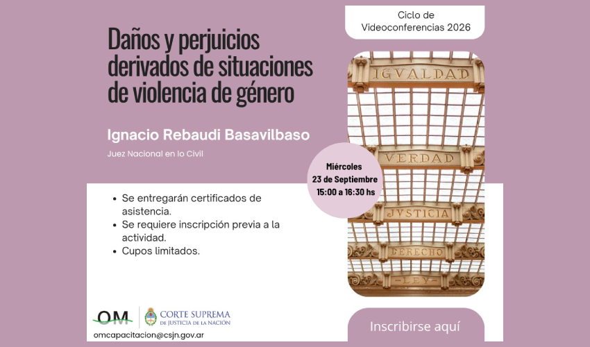 Videoconferencia de "Daños y perjuicios derivados de situaciones de violencia de género"